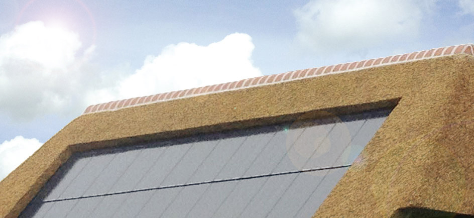 zonnepanelen in een rieten dak